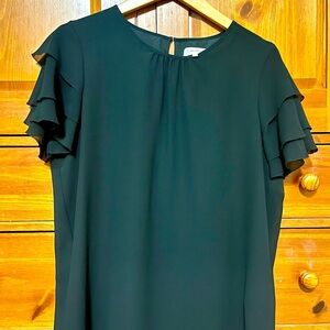 Calvin Klein Black Ruffle Sleeve Blouse